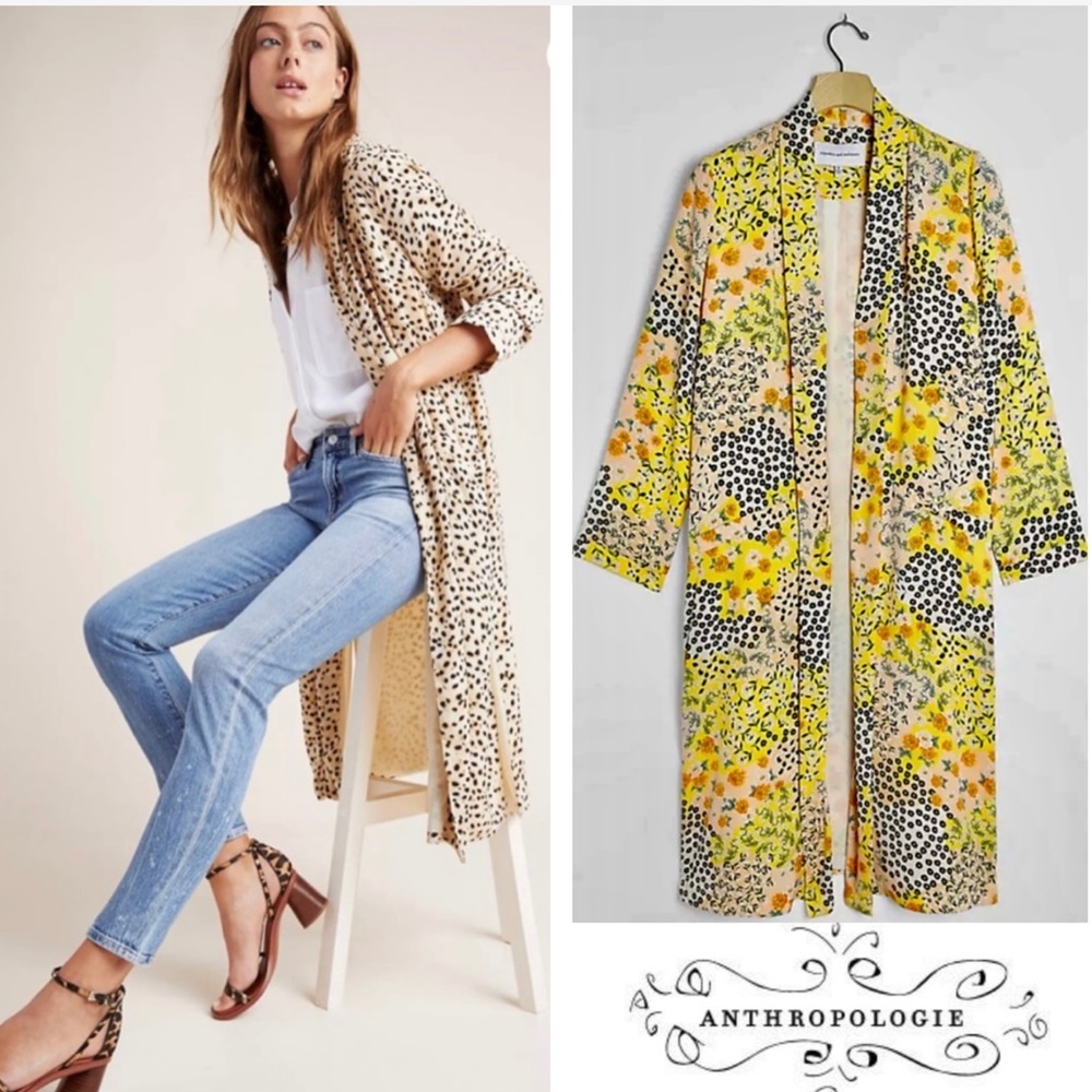 Anthropologie Mixed Floral Soria Duster Jacket